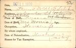 Voter registration card of Fannie Goldberg Schulman, October 11, 1920