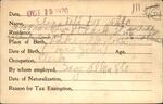 Voter registration card of Elizabeth Fox Abbe, Hartford, October 19, 1920