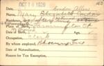 Voter registration card of Mary Elizabeth Condon (Allen), Hartford, October 16, 1920