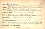 Voter registration card of Ellen Nelson Anderson, Hartford, October 18, 1920