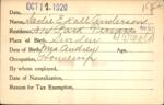 Voter registration card of Sadie E. Kall Anderson, Hartford, October 12, 1920