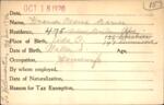 Voter registration card of Frances Pearce Barnes, Hartford, October 18, 1920