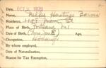 Voter registration card of Nellie Hastings Barnes, Hartford, October 9, 1920