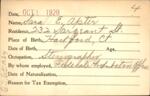 Voter registration card of Sara E. Apter, Hartford, October 9, 1920