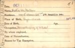 Voter registration card of Hattie M. Arlen, Hartford, October 11, 1920