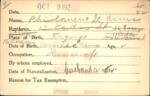 Voter registration card of Philomena G. Arms, Hartford, October 9, 1920