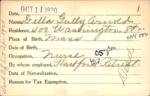 Voter registration card of Della Gully Arnold, Hartford, October 11, 1920