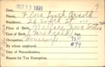Voter registration card of Flora Lynch Arnold, Hartford, October 13, 1920