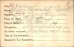 Voter registration card of Helen Kammritz Arnold, Hartford, October 19, 1920