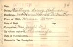 Voter registration card of Kathryn Looney Ashmore, Hartford, October 19, 1920
