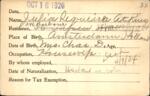 Voter registration card of Julie Requeira Atkins, Hartford, October 16, 1920