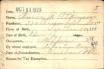 Voter registration card of Annie R. Atkinson, Hartford, October 11, 1920