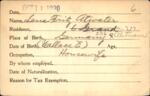 Voter registration card of Lena Fritz Atwater, Hartford, October 11, 1920