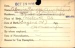 Voter registration card of Almira Pardee Auckland, Hartford, October 19, 1920