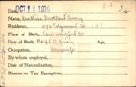 Voter registration card of Beatrice Buckland Avery, Hartford, October 18, 1920