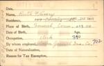 Voter registration card of Ruth F. Avery, Hartford, October 11, 1920