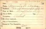 Voter registration card of Augusta N. Ayres, Hartford, October 18, 1920