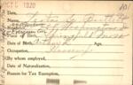 Voter registration card of Leota G. Bartlett, Hartford, October 9, 1920