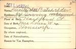 Voter registration card of Lucile Hill Batchelder, Hartford, October 15, 1920
