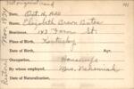 Voter registration card of Elizabeth Brown Bates, Hartford, October 16, 1920