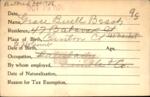 Voter registration card of Grace Buell Beach, Hartford, October 19, 1920