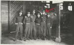 Atwood (red arrow) with unknown Korean officers and one fellow unknown American soldier.;unknown location;