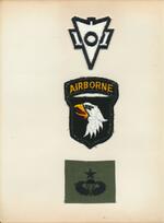 Top-101st airborne recon patch; middle - 101st airborne patch; botom - master parachutist patch; ; ; Photographed by