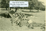 (Left Rear) Bernard Horowitz; Part of the 553rd MP Rifle Squad; Blosville, France; June, 1944