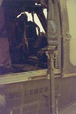 Right hand door gunner station on Joel Patrick Leger�s Blackhawk (his name is printed on the helicopter because he is the primary crew chief
