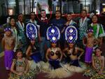 Guam; LCPL Joseph O�Keefe & SGT Israel Arredondo; with Native Dancers; 11/2003