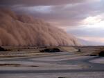 Al Asad, Iraq; Sand Storm sweeping across flight line; 4/2005