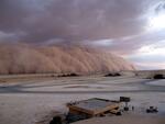 Al Asad, Iraq; Sand Storm sweeping across flight line; 4/2005