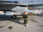 Al Asad, Iraq; LCPL O�Keefe; in front of laser guided bomb; 8/2005