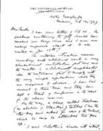 Letter from Harold Bauer to Moshe Paranov