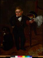 Painting: "Portrait of Charles Sherwood Stratton with a Dog"