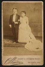 Photograph:  M. Lavinia Warren and Primo Magri standing together (owned by the Barnum Museum)