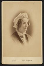 Photograph: Charity Barnum (Mrs. P. T. Barnum), wearing white cap