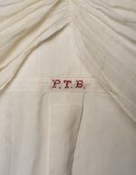 Textile: Dress shirt belonging to P. T. Barnum (view of initials)