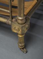 Furniture: Miniature canopy bed belonging to Charles S. Stratton, detail of gilt