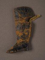 Textile: Miniature tall boot belonging to Charles S. Stratton