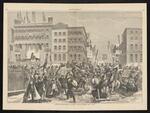 Newspaper: Centerfold of Harper's Weekly, "View of Broadway, Opposite Fulton Street, New York," Feb. 1860 
