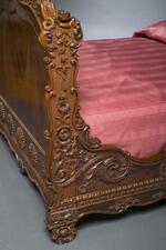 Furniture: Miniature Bed belonging to Charles S. Stratton and M. Lavinia Warren, edge of bed