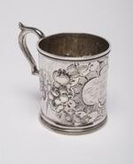 Physical object: Silver christening cup for Frances B. Thompson, granddaughter of P.T. Barnum
