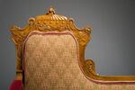 Furniture: Settee made for P. T. Barnum by Julius Dessoir (close up of head of settee)