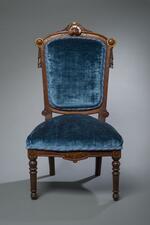 Furniture: Chair in the Renaissance Revival style, belonging to Charles S. Stratton (front view)