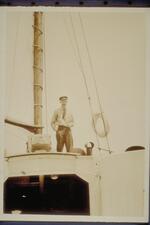 A. W. Smith of Black Rock on deck of sailboat