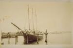 Schooner Blossom afloat after launching, New London