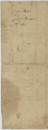 Verso of a deed of land from John Hide to Joseph Backus, 1697, showing the docketing., vero