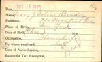 Voter registration card of Mary J. Nolan Broder, Hartford, October 16, 1920