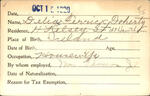 Voter registration card of Delia Ferrick Doherty, Hartford, October 15, 1920